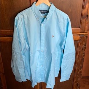 Polo Ralph Lauren men’s large aqua button up shirt